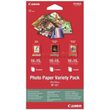 Hartie foto Canon VP-101S Variety Pack, dimensiune 10x15cm, greutate 200g/m2, 10 coli glossy, 5 semi glossy, 5 high glossy, total 20 coli.