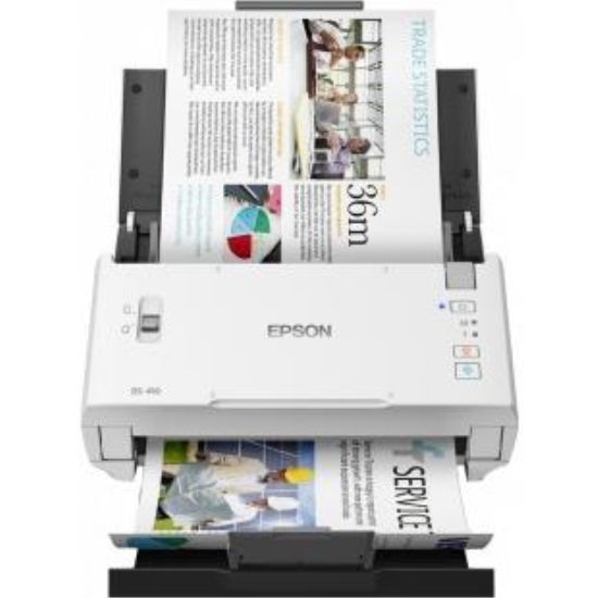 Scanner Epson DS-410, dimensiune A4, tip sheetfed, viteza scanare: 52 ipm alb-negru si color, rezolutie optica 600x600dpi, ADF Single Pass 50 pagini, duplex, senzor CIS, USB 2.0 Type B, software :Document Capture Pro 2.0, Epson Scan 2, Posibilitatea prelungirii garantiei pana la 3 ani, doar cu
