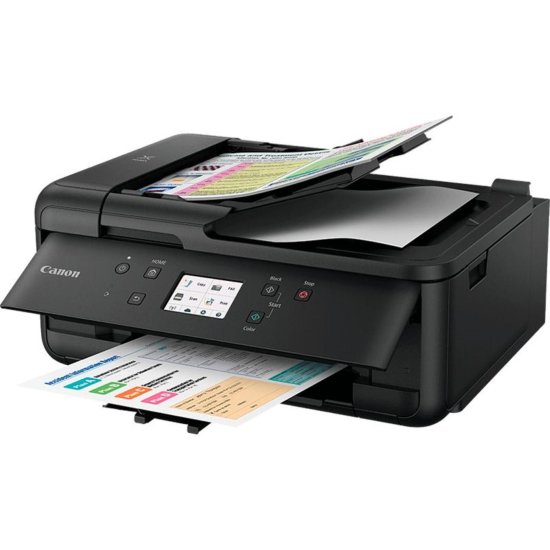 Multifunctional inkjet color Canon Pixma TR4550, dimensiune A4 (Printare, Copiere, Scanare, Fax, Cloud link), duplex, viteza 8.8ppm alb-negru, 4.4ppm color, rezolutie 4800x1200 dpi, alimentare hartie 100 coli, imprimare fara margini, scanner flatbed, ADF, rezolutie scanare 600 X 1200 dpi, viteza