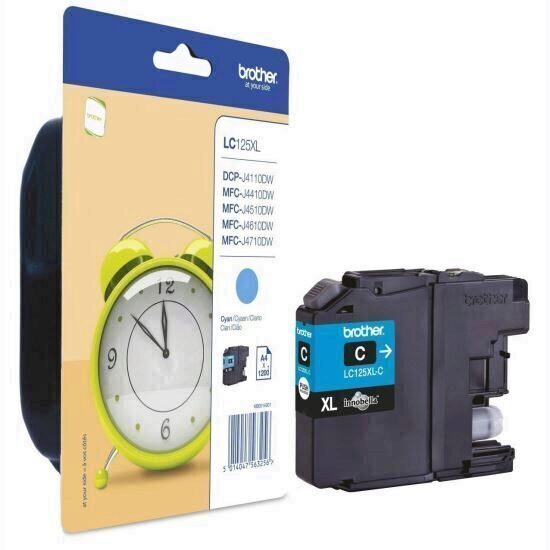 Cartus cerneala Original Brother LC125XLC Cyan, compatibil MFC-J4410DW/MFC-J4510DW, 1200 pagini