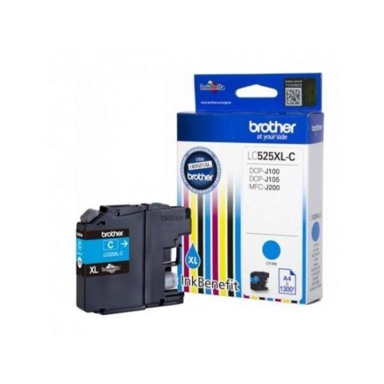 Cartus cerneala Original Brother LC525XLC Cyan, compatibil DCPJ100/DCPJ105/MFCJ200, 1300 pagini