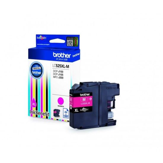 Cartus cerneala Original Brother LC525XLM Magenta, compatibil DCPJ100/DCPJ105/MFCJ200, 1300 pagini