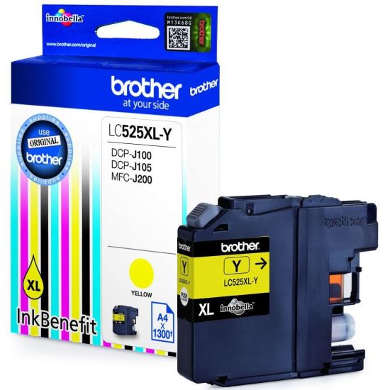 Cartus cerneala Original Brother LC525XLY Yellow, compatibil DCPJ100/DCPJ105/MFCJ200, 1300 pagini