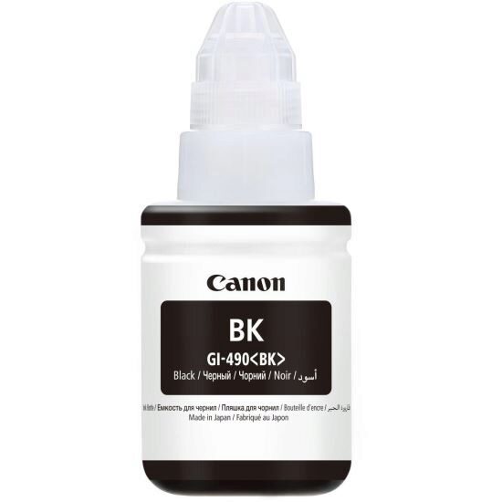 Cartus cerneala Canon GI-490 BK, pigment black, capacitate 135ml, pentru echipamente CISS G1400 / G2400 / G3400 / G4400 / G1411 / G2411 / G3411 / G4411.