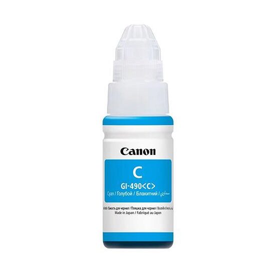 Cartus cerneala Canon GI-490 C, cyan, capacitate 70ml, pentru echipamente CISS G1400 / G2400 / G3400 / G4400 / G1411 / G2411 / G3411 / G4411.