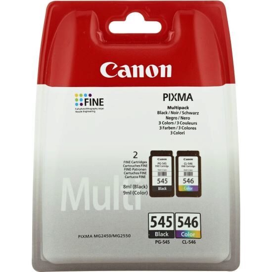 Cartus cerneala Canon PG-545MULTI, multipack (black, color), pentru Canon Pixma IP2850, Pixma MG2450, PixmaMG2455, Pixma MG2550.
