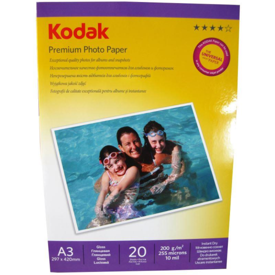 Hartie foto Kodak Premium Glossy A3, 200 g/mp