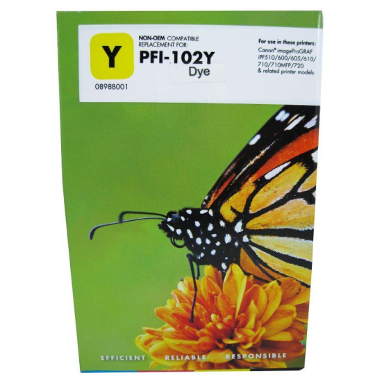 Cartus cerneala compatibil cu Canon PFI 102Y galben,2200 pagini