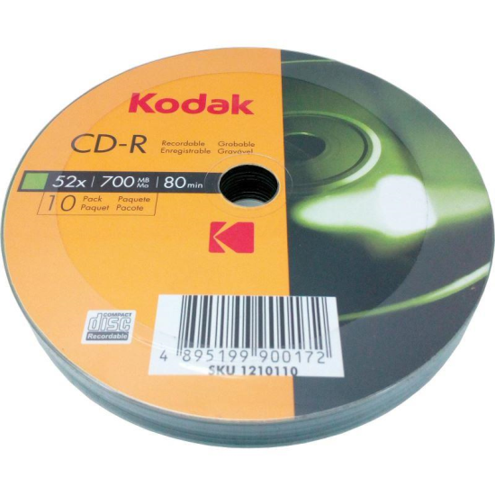 CD-R  Kodak non-printable, 700MB, 52x, Pachet 10 discuri