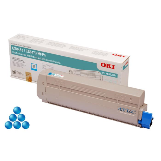 Toner Original OKI Cyan, 45862821, pentru ES-8453/8473, 10K, "45862821"