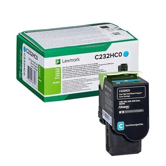 Toner Lexmark C232HC0, cyan, 2.3k, Return programme C2325dw / C2425dw / C2535dw / MC2325adw / MC2425adw / MC2535adwe /MC2640adwe