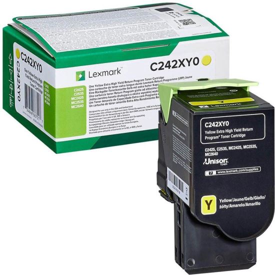 Toner Lexmark C242XY0, yellow, 3.5k, Return programme C2425dw / C2535dw / MC2425adw / MC2535adwe / MC2640adwe