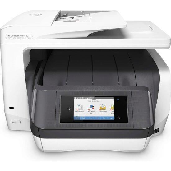 Multifunctional Inkjet color HP Officejet Pro 8730 e-All-in-One; Printer, Fax, Scanner, Copier, Web, A4, print (ISO speed): max 24ppm a/n, 20ppm Color, max 4800x1200dpi, HP PCL XL (PCL 6), native PDF, HP Postscript Level 3 emulation, 512 MB RAM, Duplex pr