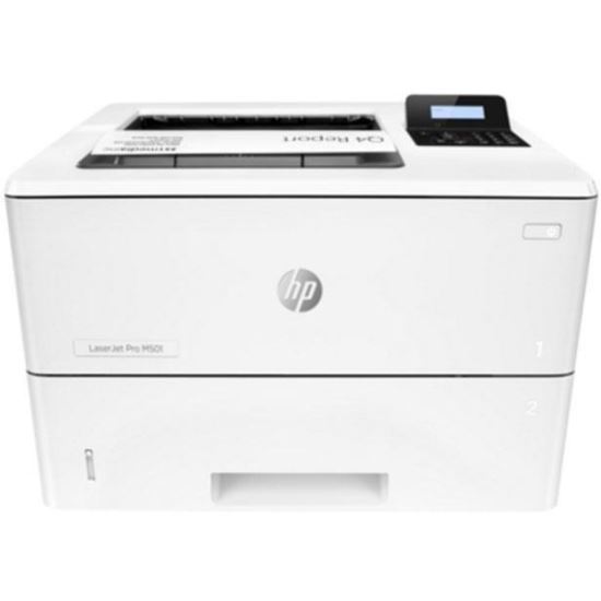 Imprimanta laser Mono HP Laserjet Pro M501dn; A4, max 43ppm (34ipm Duplex), 600x600dpi (4800x600 enhanced dpi Black), 256MB RAM, procesor 1.5GHz, fpo 5.8 sec (ready), HP PCL 5, HP PCL 6, HP Postscript Level 3 emulation, direct PDF (v1.7) printing, URF, PC