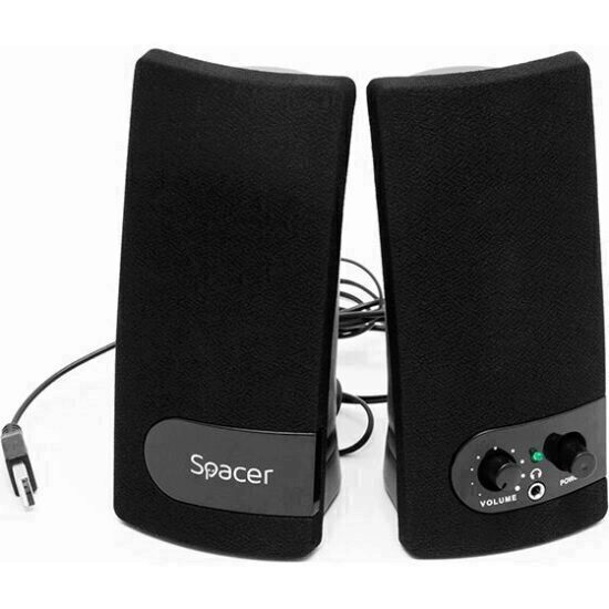 BOXE SPACER 2.0, RMS:  6W (2 x 3W), control volum, mufa casti, USB power, black, "SPB-216"(include timbru verde 0.5 lei)/43501556