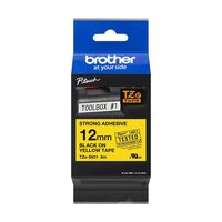 Etichete Brother TZES631 Tape, 12 mm, Black on Yellow Adhesive 