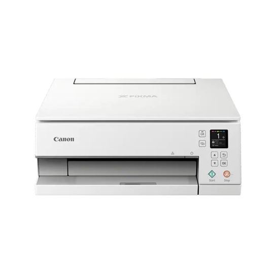 Multifunctional inkjet color Canon Pixma TS6350 White, dimensiune A4 (Printare, Copiere, Scanare), Duplex, viteza 15ipm alb-negru, 10ipm color, rezolutie 4800x1200 dpi, alimentare hartie 100 coli, imprimare fara margini, scanner cu suport plat CIS, rezolu