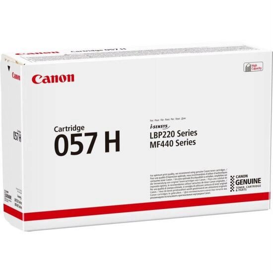 Toner Canon CRG057H black, capacitate 10k pagini, pentru LBP223DW; LBP226DW; LBP228X; MF443DW; MF445DW; MF446X; MF449X.